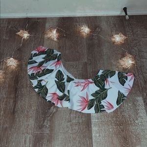 Tropical floral One shoulder bikini top with great quality!